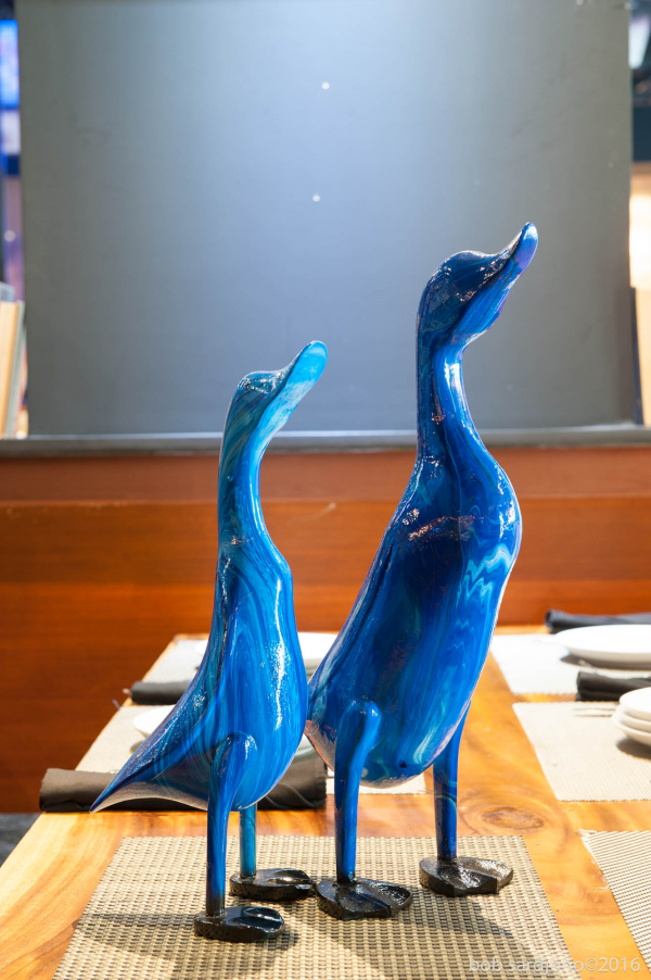 "BLUE DUCKS", Painted statues ceramics